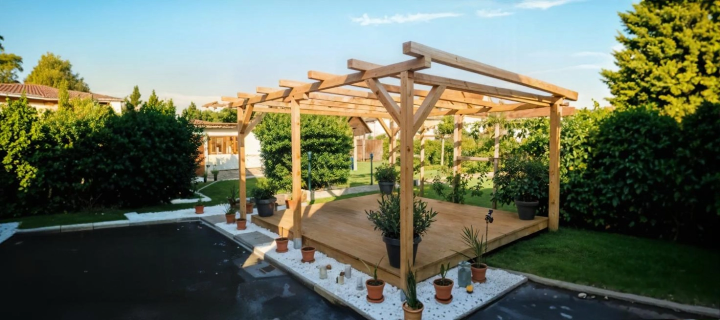 Pergolen & Sitzplatzüberdachungen aus Holz – Pfister + Partner